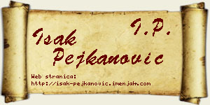 Isak Pejkanović vizit kartica